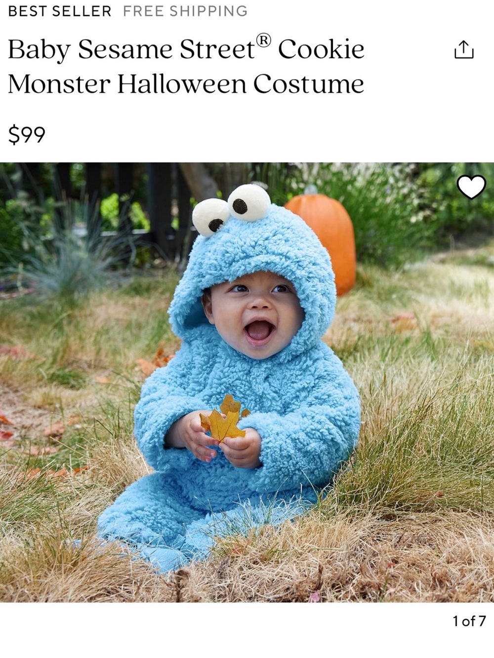 Toddler Cookie Monster costume